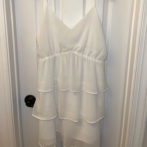 White tiered ruffle dress